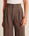 High-waisted fitted wide-leg pants